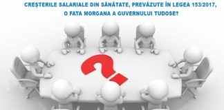 Creșterile salariale din sănătate, prevăzute în legea 153/2017, o fata morgana a guvernului Tudose?