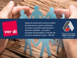 Soluții de parteneriat social și modele de bune practici pentru reducerea riscurilor și sarcinilor psihosociale în domeniul sănătății – un proiect european de dezvoltare și transfer de la vest la sud-estul Europei – PSR BiG
