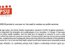 EPSU: Un an de pandemie COVID-19 și necesitatea de a ne reevalua serviciile publice