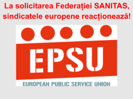 Scrisoarea European Public Services Union (EPSU) adresată premierului României