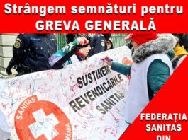 SANITAS a început strângerea de semnături pentru greva generală!