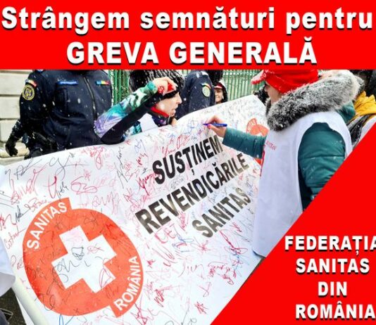 SANITAS a început strângerea de semnături pentru greva generală!
