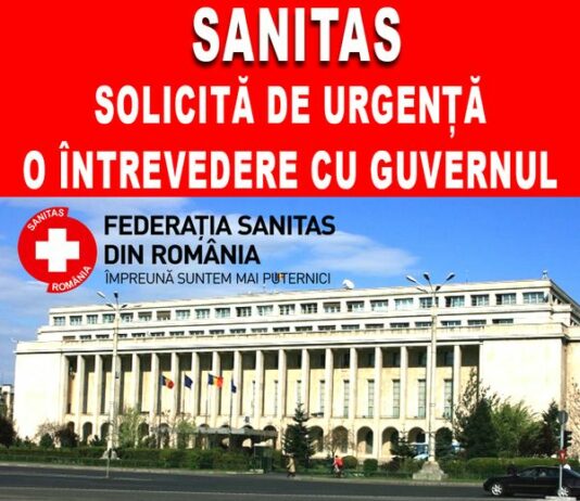 SANITAS solicită guvernului o întâlnire în regim de urgență pentru a clarifica măsurile pe care acesta intenționează să le adopte în vederea reducerii cheltuielilor bugetare!