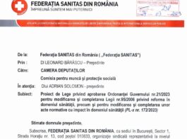 Amendamentele propuse de SANITAS la proiectul de Lege privind aprobarea Ordonanţei Guvernului nr. 21/2023 pentru modificarea şi completarea Legii nr. 95/2006 privind reforma în domeniul sănătăţii