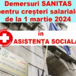Demersuri SANITAS pentru creșteri salariale de la 1 martie 2024 în Asistență socială