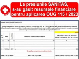 La presiunile SANITAS, s-au găsit resursele financiare pentru aplicarea O.U.G. 115!