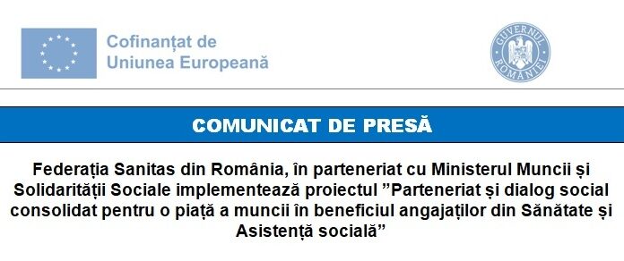 Sanitas derulează, timp de doi ani, un proiect cofinanțat de Uniunea Europeană pentru consolidarea dialogului social