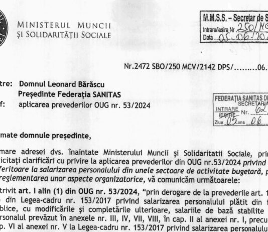 Personalul de suport și cel din cercetare din Sănătate și Asistență socială câștigă încă 10% la salariul de bază