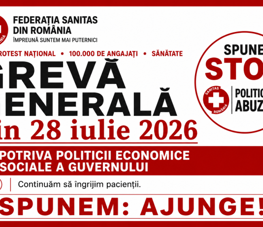 Federația SANITAS: Greva generală continuă!