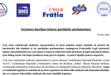 Scrisoare deschisă către partidele parlamentare