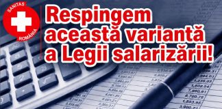 Comunicat de presă: SANITAS respinge ultima variantă a Legii salarizării. Problemele de fond au rămas nerezolvate