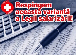 Comunicat de presă: SANITAS respinge ultima variantă a Legii salarizării. Problemele de fond au rămas nerezolvate