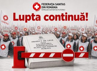Comunicat de presă: Legea salarizării, în forma respinsă de SANITAS, nu a fost depusă în Parlament. O victorie de etapă pentru personalul din sănătate și asistență socială.