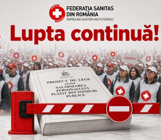 Comunicat de presă: Legea salarizării, în forma respinsă de SANITAS, nu a fost depusă în Parlament. O victorie de etapă pentru personalul din sănătate și asistență socială.