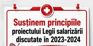 SANITAS: Proiectul legii salarizării în varianta Ministerului Muncii este de neacceptat!